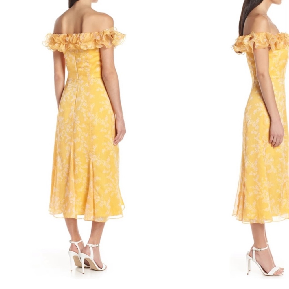Keepsake Embrace Ruffle Off Shoulder Midi‎ Dress Small - Picture 4 of 4